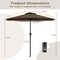 Fabric Outdoor Heavy Duty Market Umbrella with Crank Handle, 8 Sturdy Ribs, UV Protection